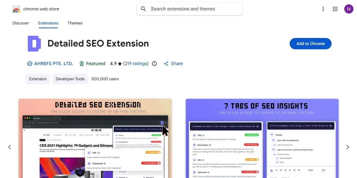 detailed - Chrome Extensions for SEO