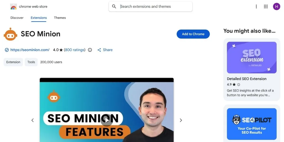 seo minion - Chrome Extensions for SEO
