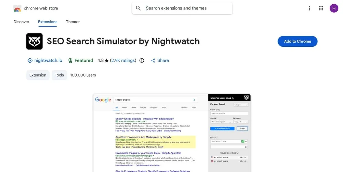 seo search simulator - Chrome Extensions for SEO