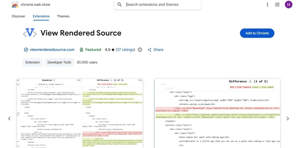 view rendered - Chrome Extensions for SEO